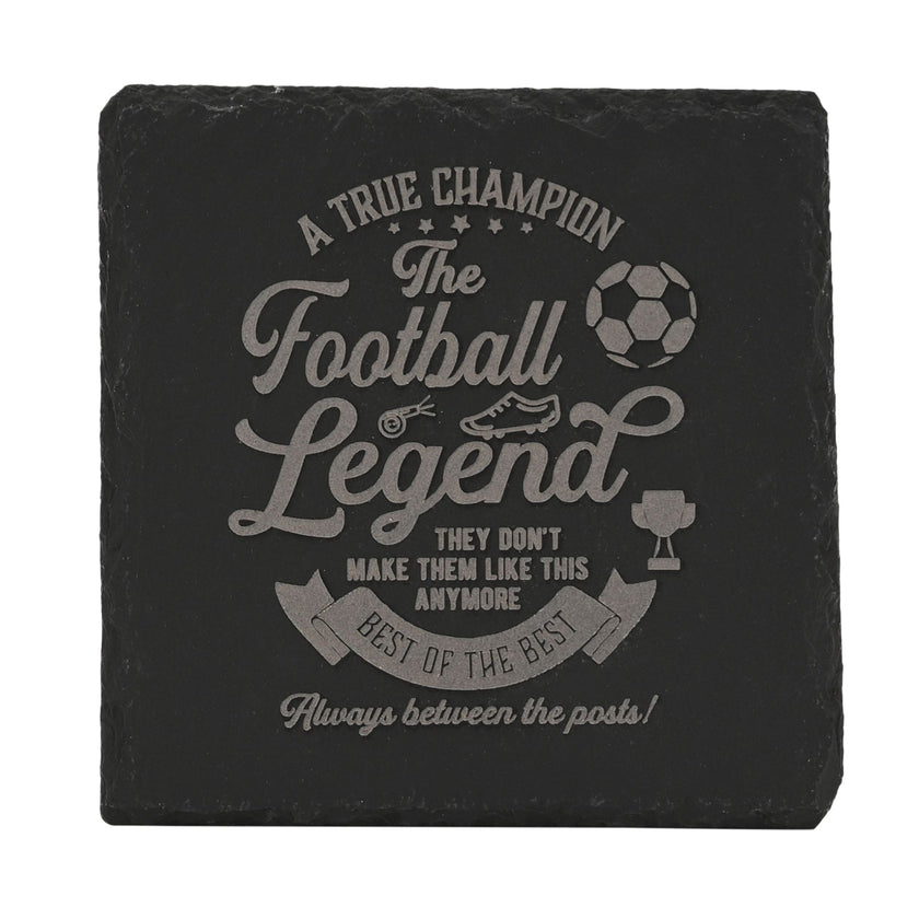 Harvey Makin Legend Slate Coaster 10 x 10cm - Football