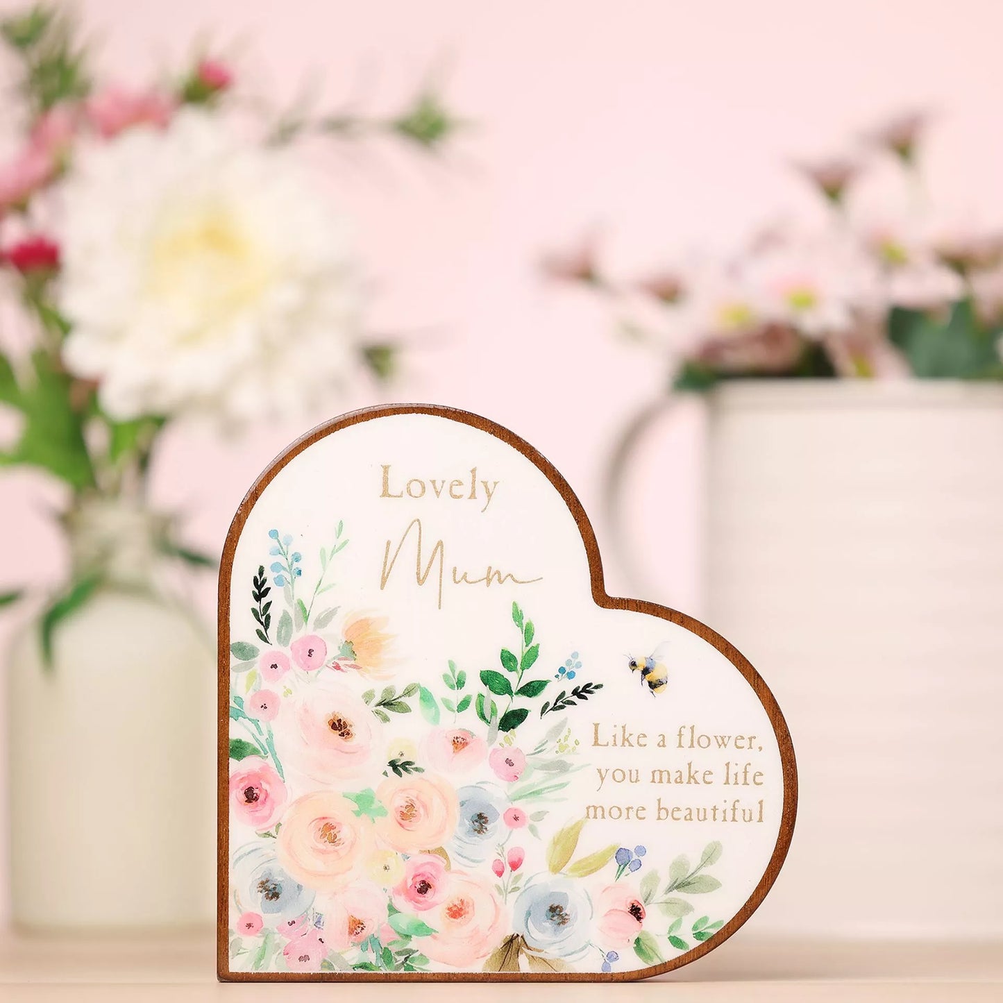 The Cottage Garden Mantel Heart Plaque - Mum