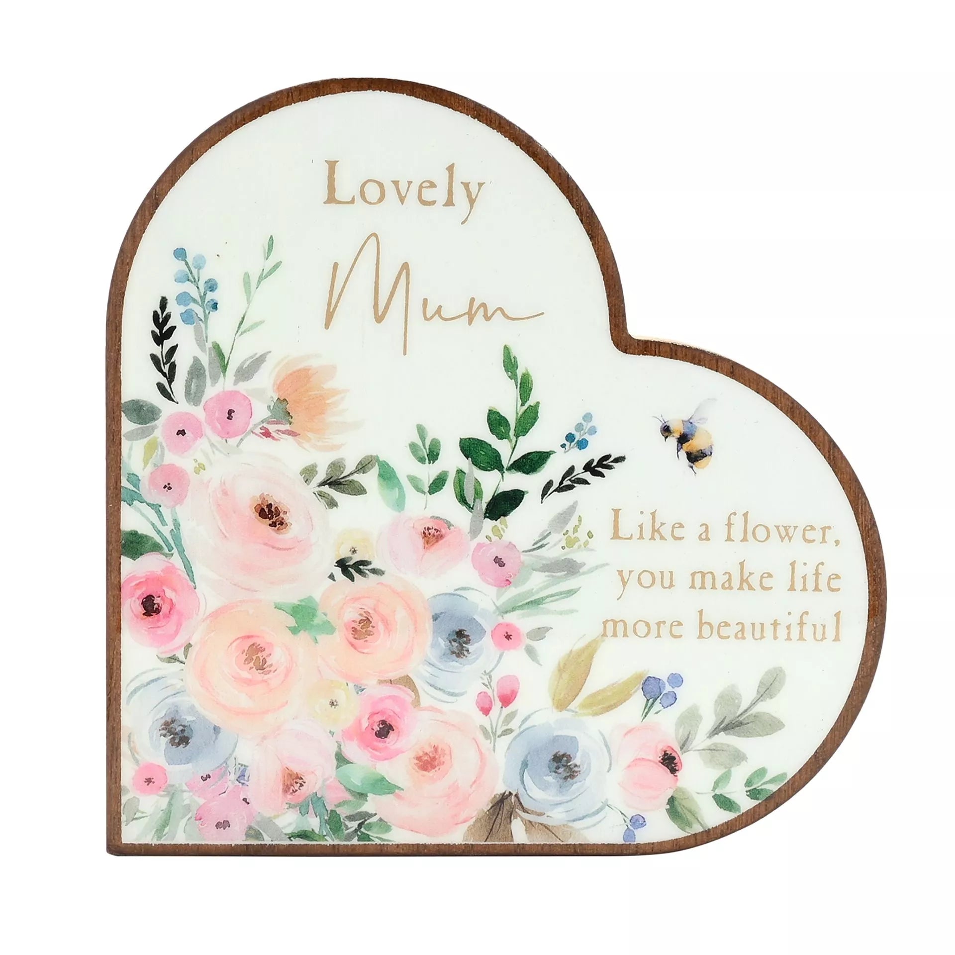 The Cottage Garden Mantel Heart Plaque - Mum