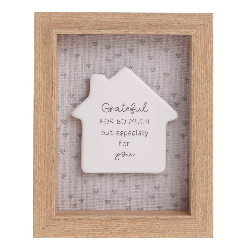 Moments Framed Ceramic Plaque 12 x 15cm - Grateful For You