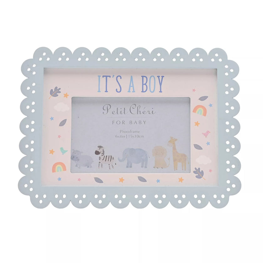 Celebrations Petit Cheri Scallop Photo Frame 10 x 15cm - It's A Boy