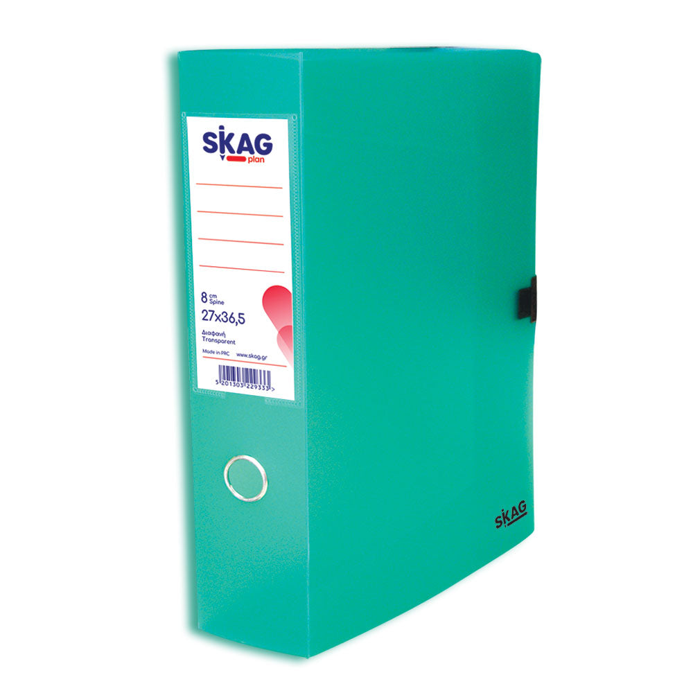 Skag Box File 8cm Spine 36.5 x 27cm - Transparent Green