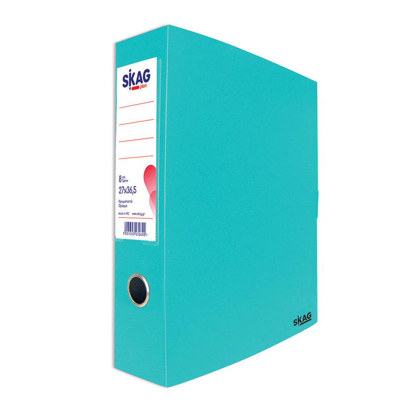 Skag Box File 8cm Spine 36.5 x 27cm - Opaque Turquoise