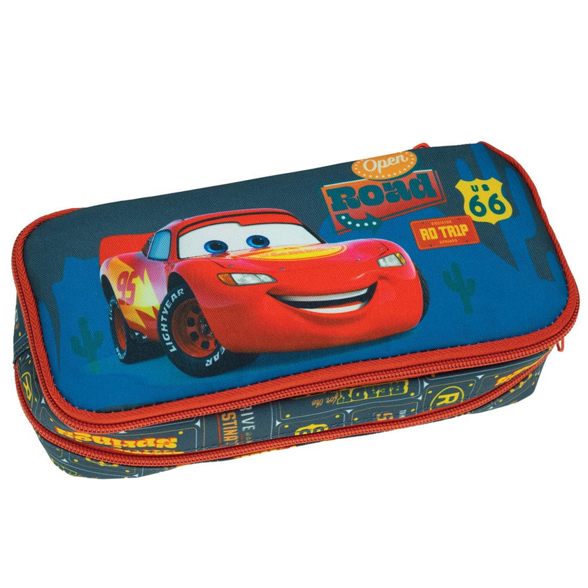Gim 2 Compartments Pencil Case 9 x 22cm - Cars