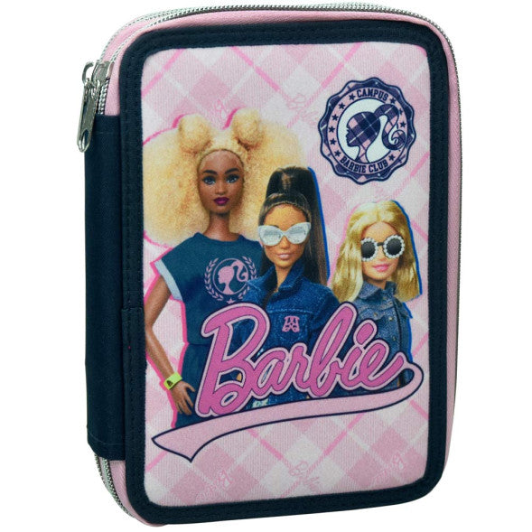 Gim 2 Compartments Full Pencil Case 14 x 20 x 4cm - Barbie