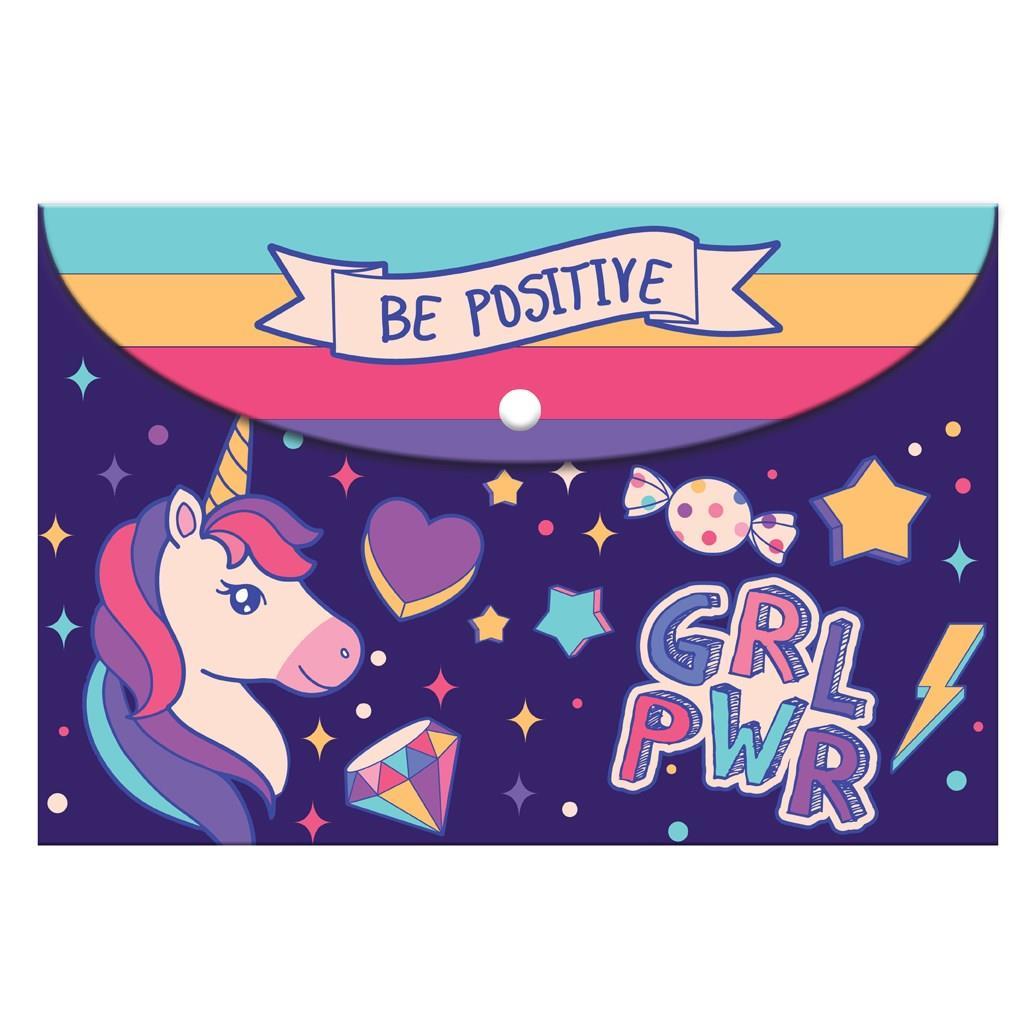 A4 Must Envelope Button Folder - Unicorn
