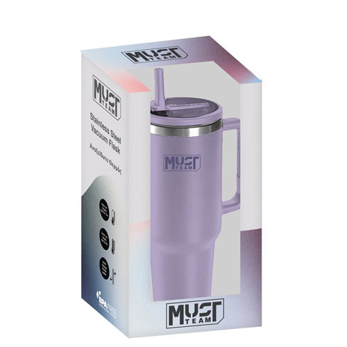 Diakakis Must Team Stainless Vacuum Cup With Straw 1200ml - Lilac