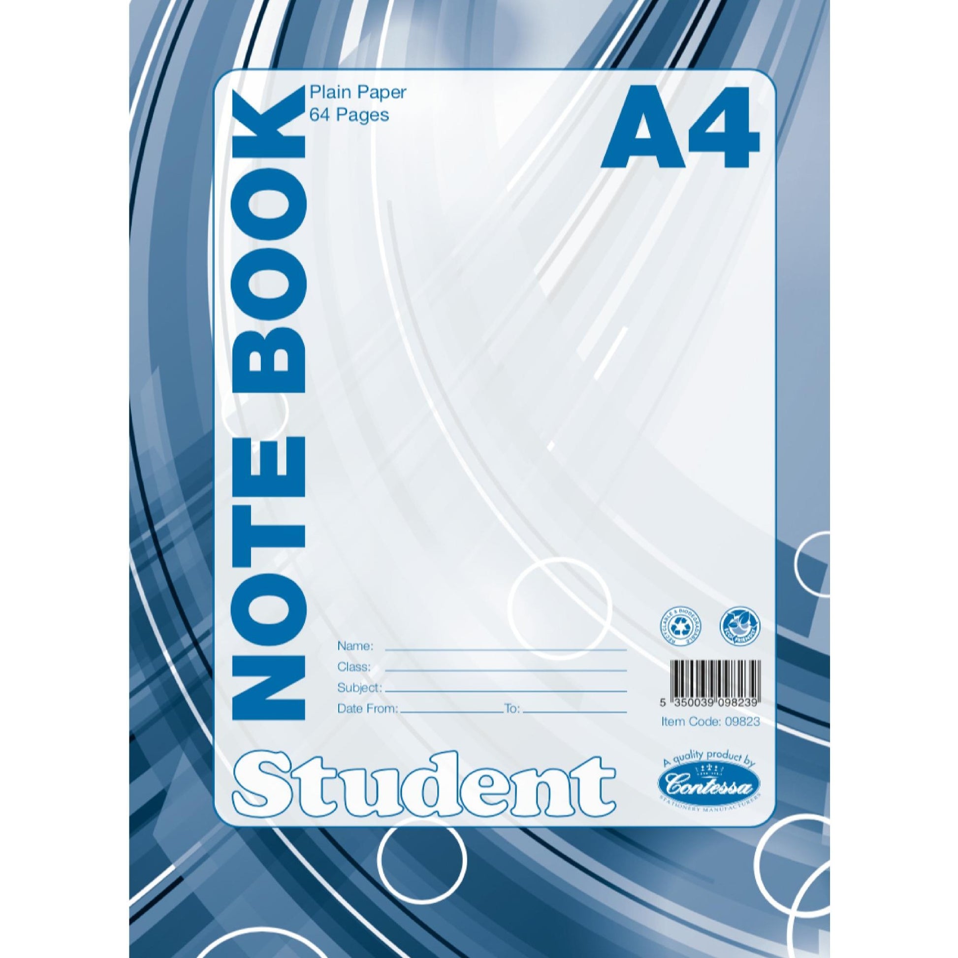 A4 Student Note Book - Plain Paper 64pgs