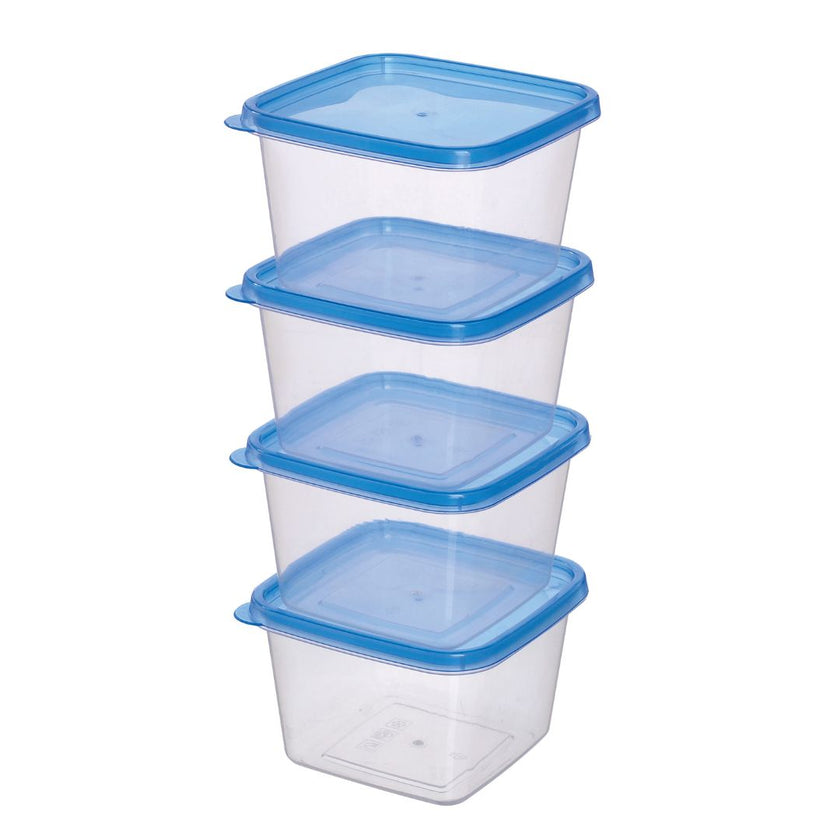 H&L Square Food Container 1L Set Of 4pcs