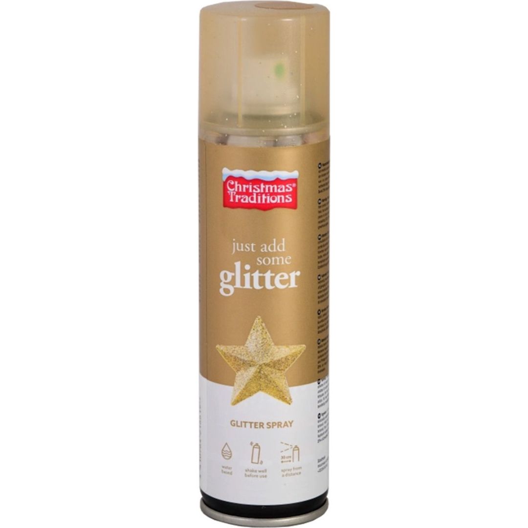 Christmas Traditions Just Add Some Glitter Spray 100ml - Gliiter Gold