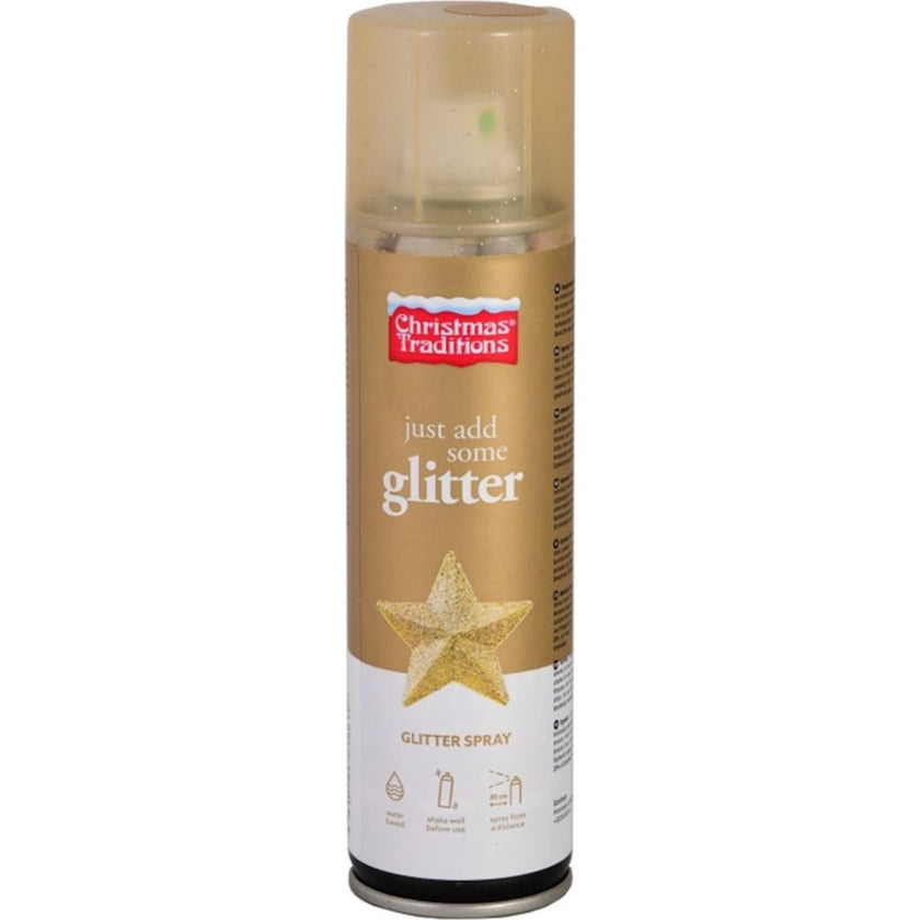 Christmas Traditions Just Add Some Glitter Spray 100ml - Gliiter Gold
