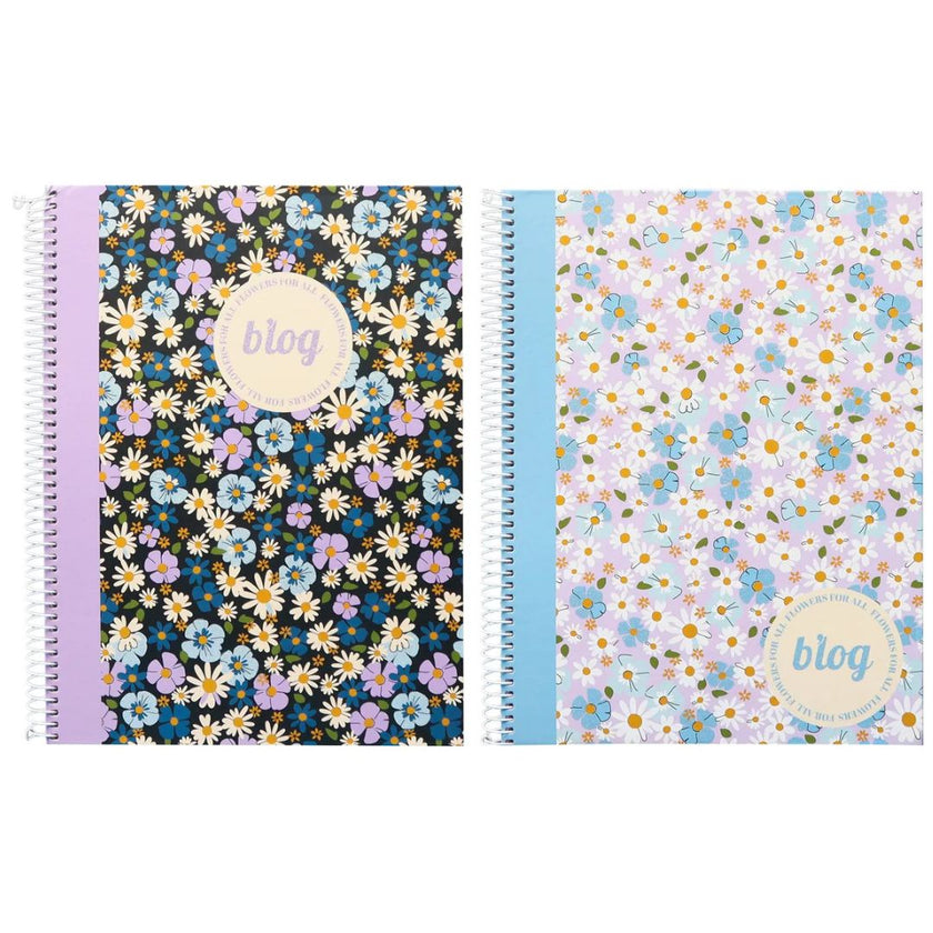 A5 Ancor B'log Spiral Notebook 80p 90g - Flowers x 1pc Assortment