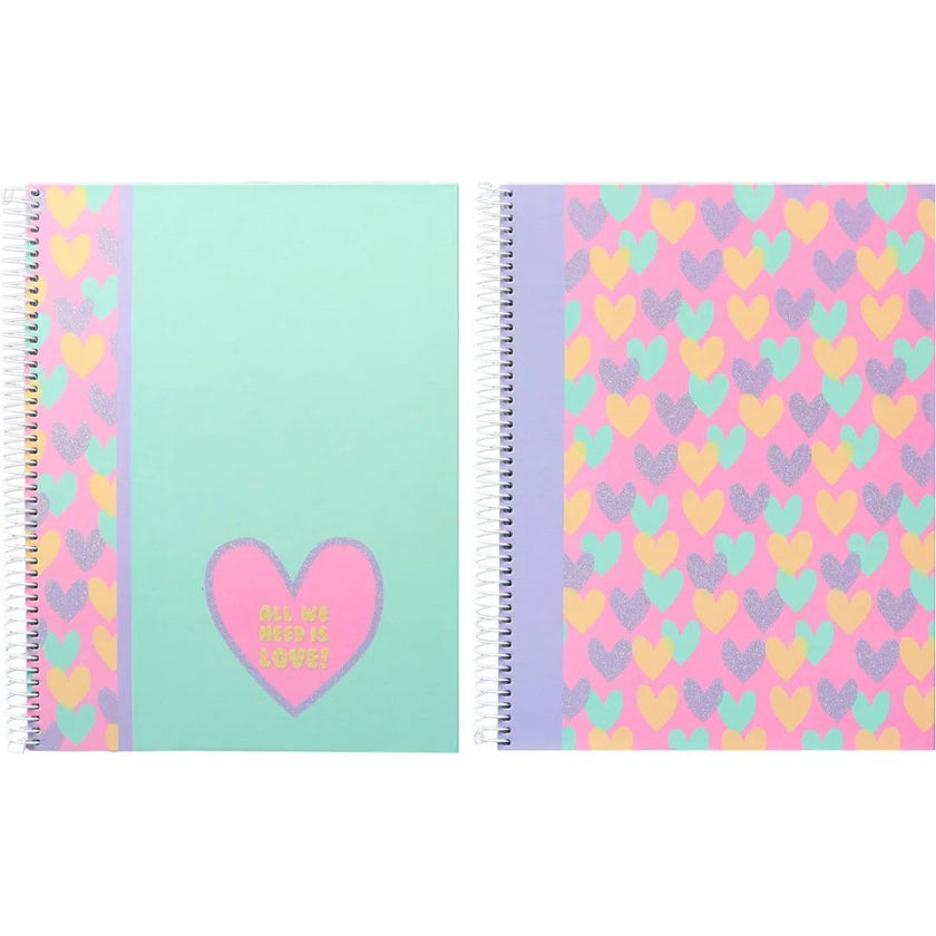 A4 Ancor B'log Spiral Notebook 80p 90g - Hearts x 1pc Assortment