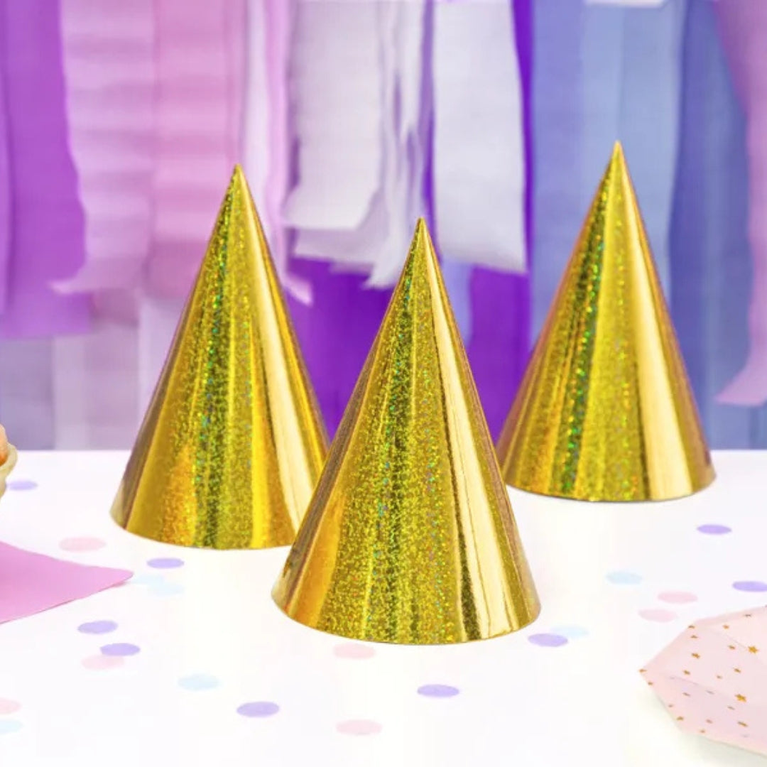 Party Deco Party Hats A Pack Of 6pcs - Gold