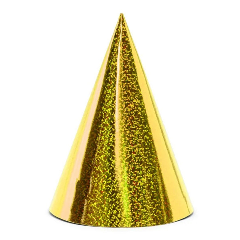 Party Deco Party Hats A Pack Of 6pcs - Gold