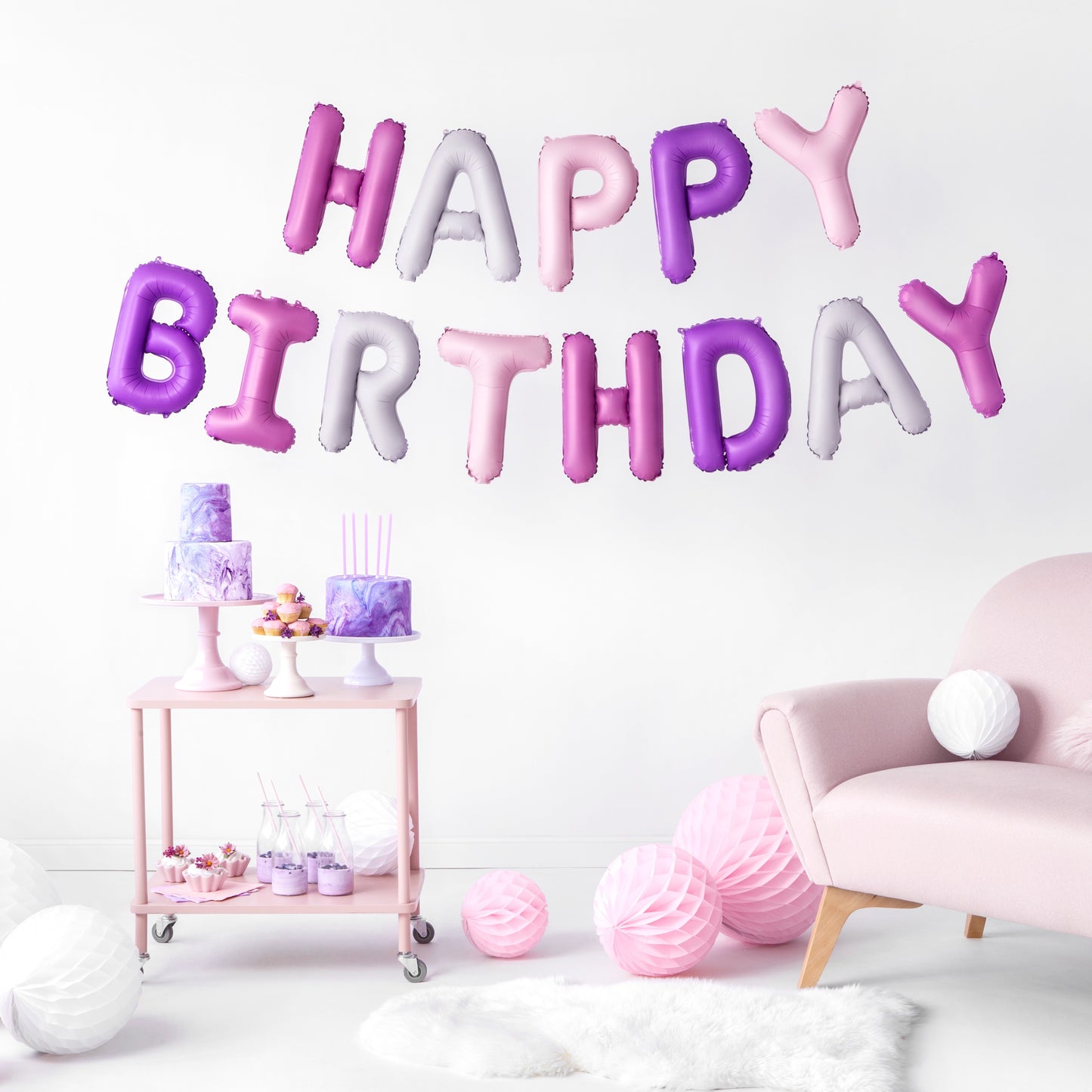 Air-Fill Foil Balloon Banner 340 x 35cm - Happy Birthday