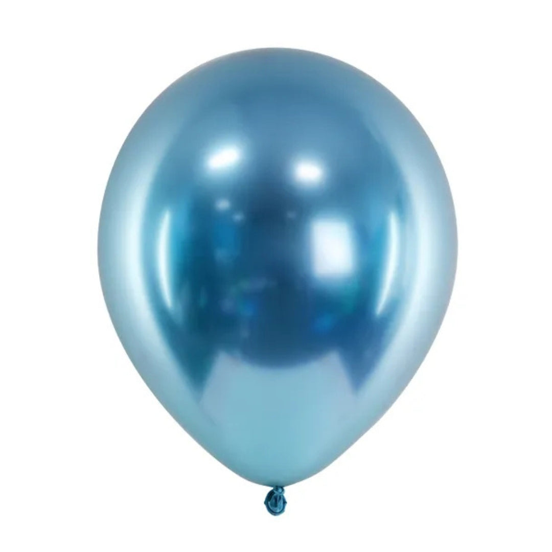 Party Deco Helium Balloons 30cm A Pack Of 10pcs - Glossy Blue