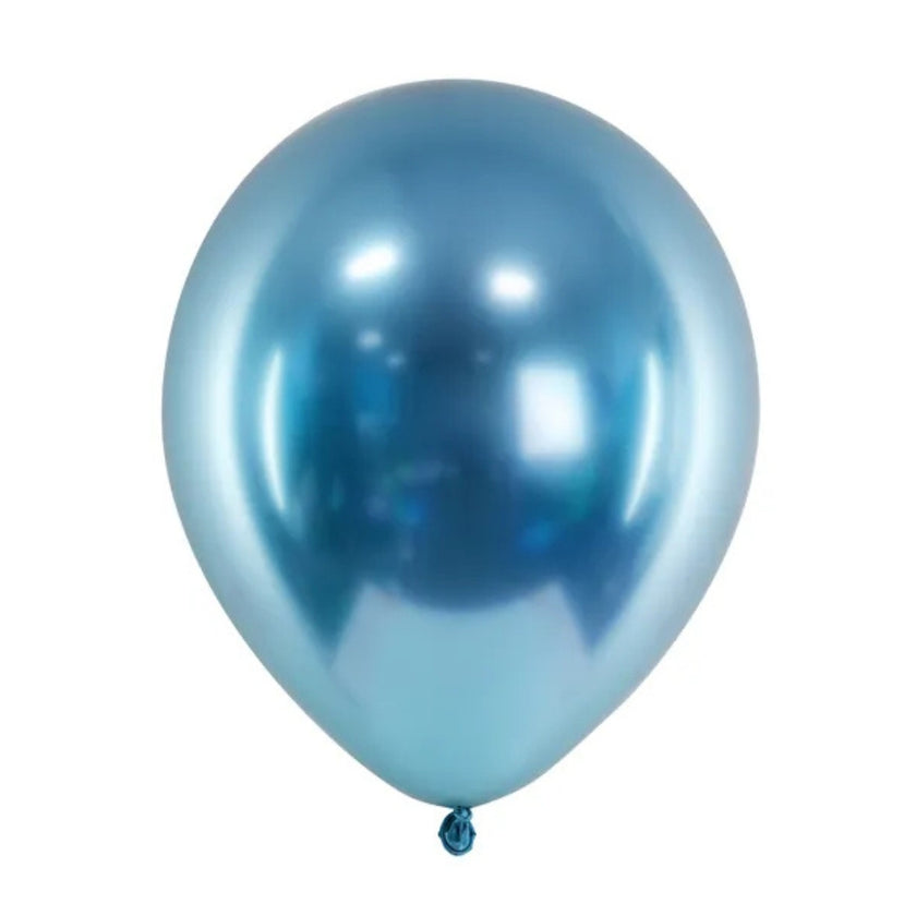 Party Deco Helium Balloons 30cm A Pack Of 10pcs - Glossy Blue