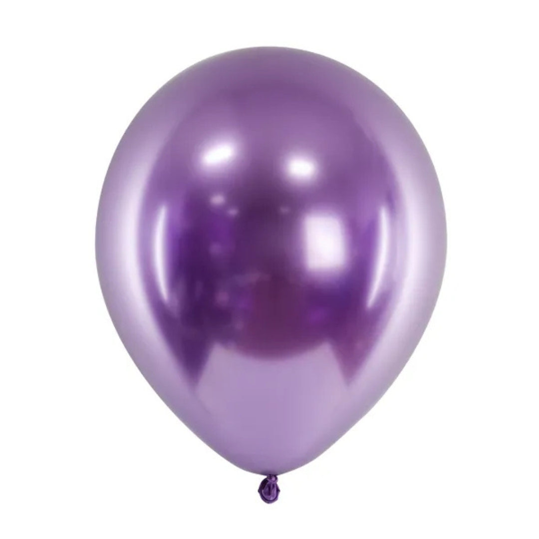 Party Deco Helium Balloons 30cm A Pack Of 10pcs - Glossy Purple