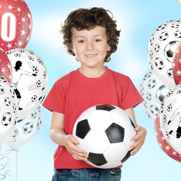 Party Deco Helium Party Balloons 30cm A Set Of 6pcs - Football