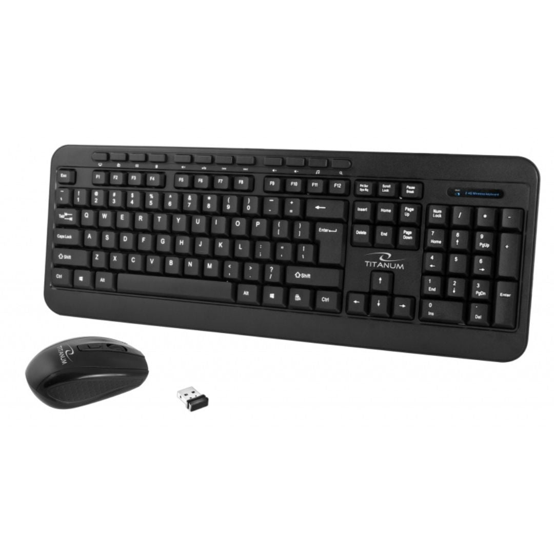 Titanum Akron Wireless 2.4Ghz Multimedia Keyboard With 4D Mouse Set