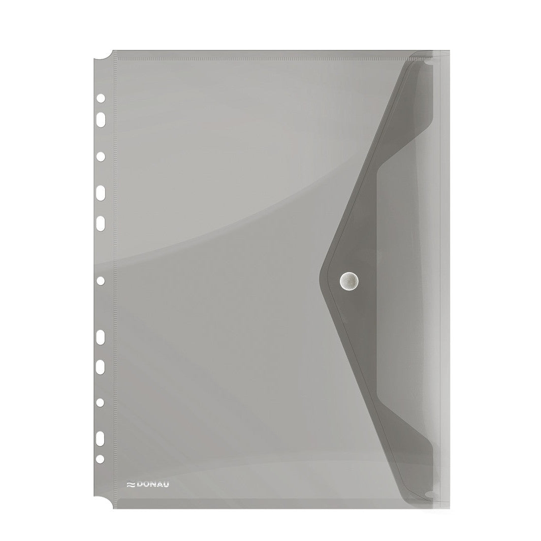 A4 Donau Envelope Button Folder With Perforation - Black