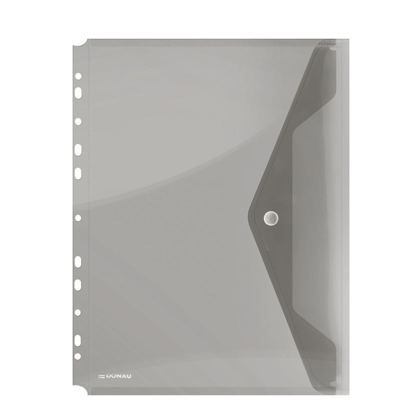 A4 Donau Envelope Button Folder With Perforation - Black