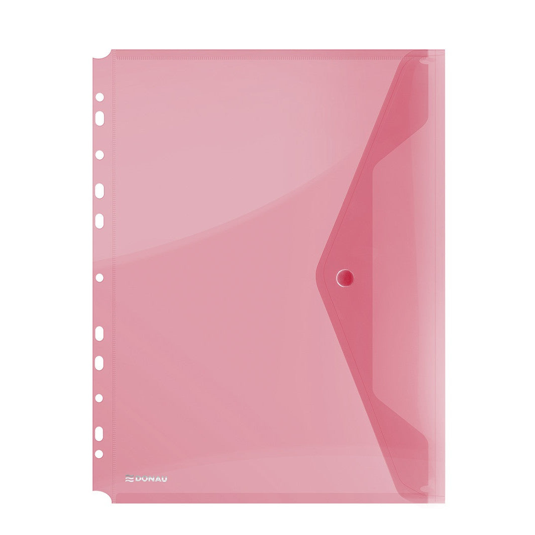 A4 Donau Envelope Button Folder With Perforation - Red