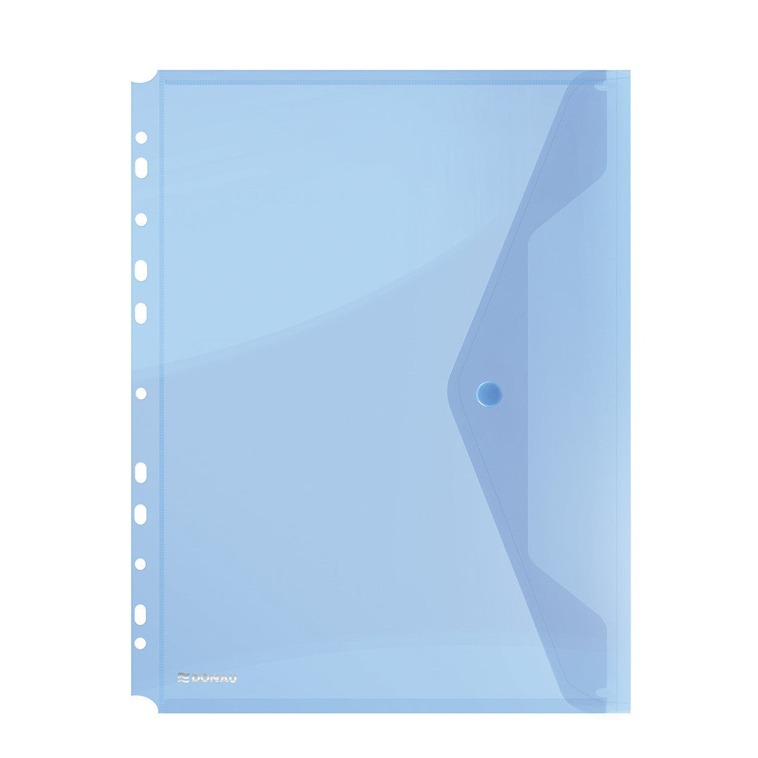 A4 Donau Envelope Button Folder With Perforation - Blue