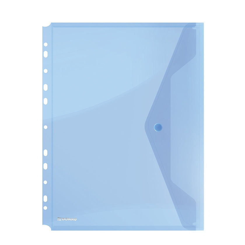 A4 Donau Envelope Button Folder With Perforation - Blue