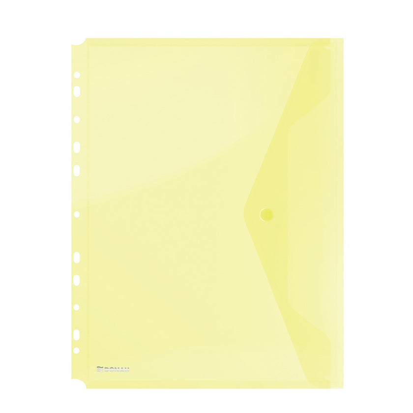 A4 Donau Envelope Button Folder With Perforation - Yellow