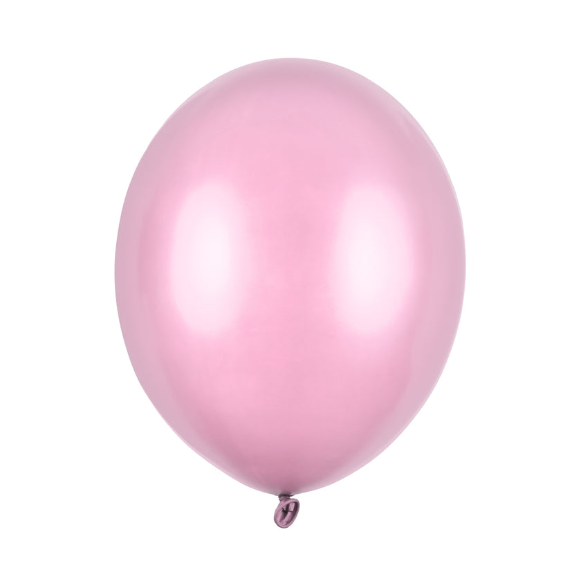 Party Deco Helium Strong Balloons 30cm A Pack Of 10pcs - Metallic Candy Pink