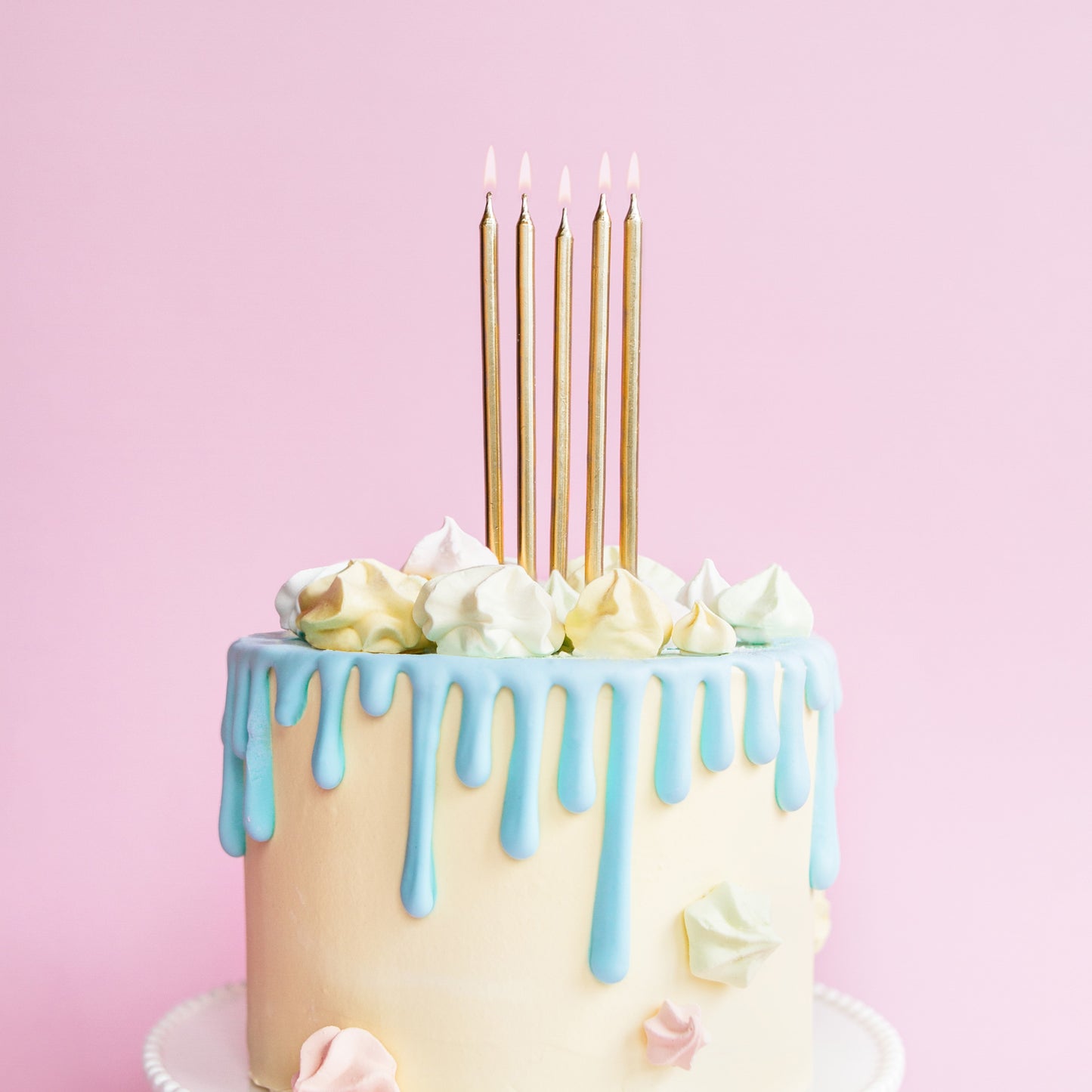 Party Deco Candles 12.5cm A Pack Of 12pcs - Gold