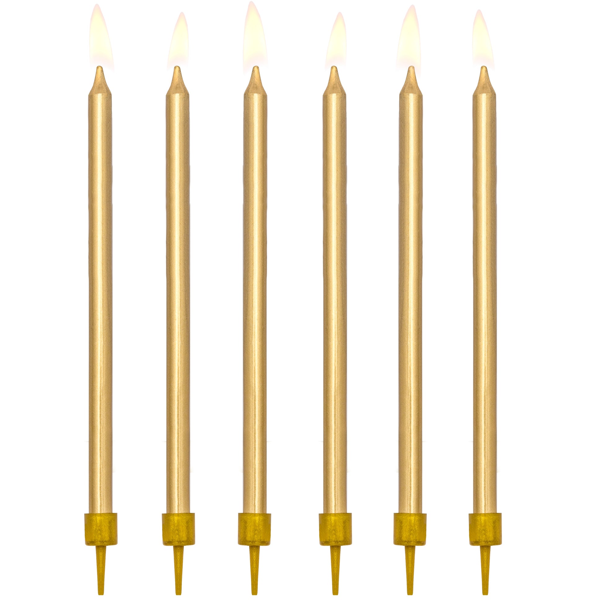 Party Deco Candles 12.5cm A Pack Of 12pcs - Gold
