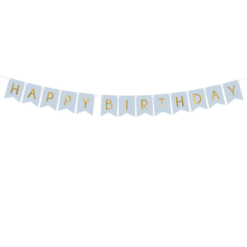 Happy Birthday Banner 175 x 15cm - Blue