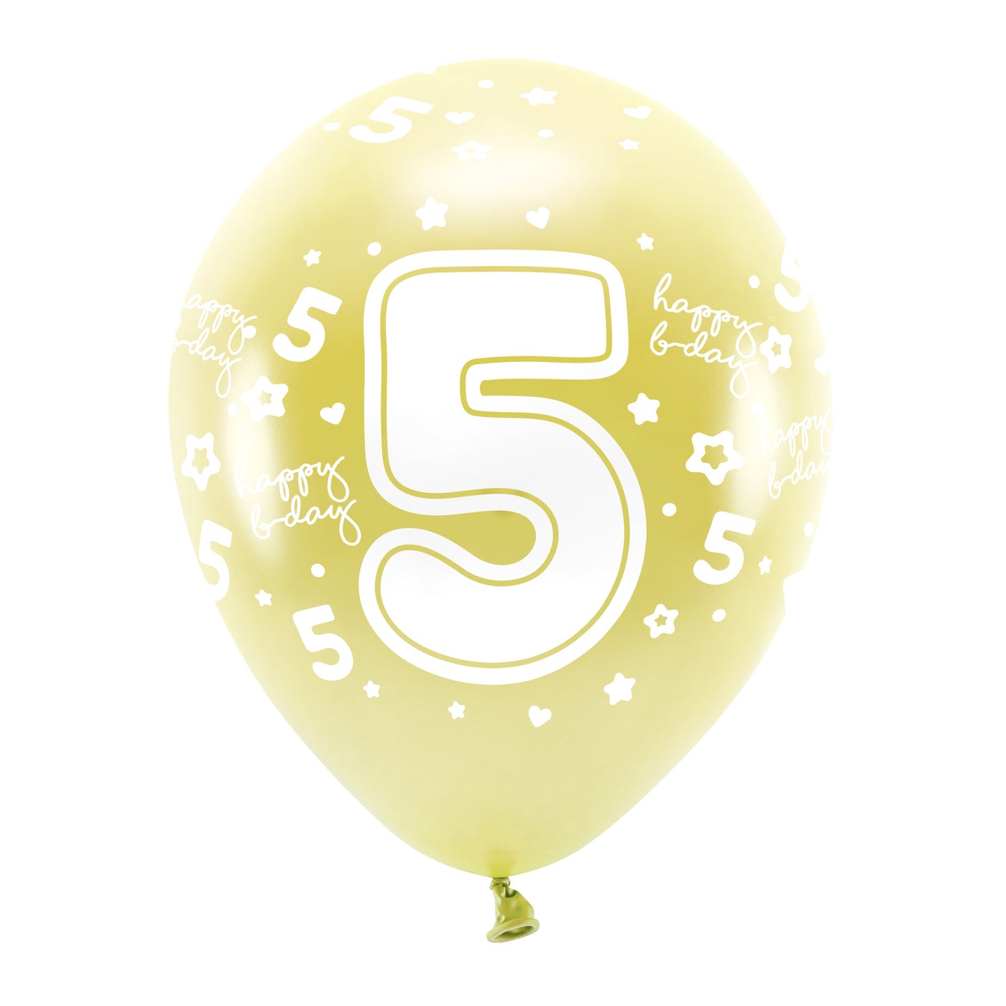 Helium Eco Latex Number Balloon A Set Of 6pcs 33cm - Metalic Light Gold 5