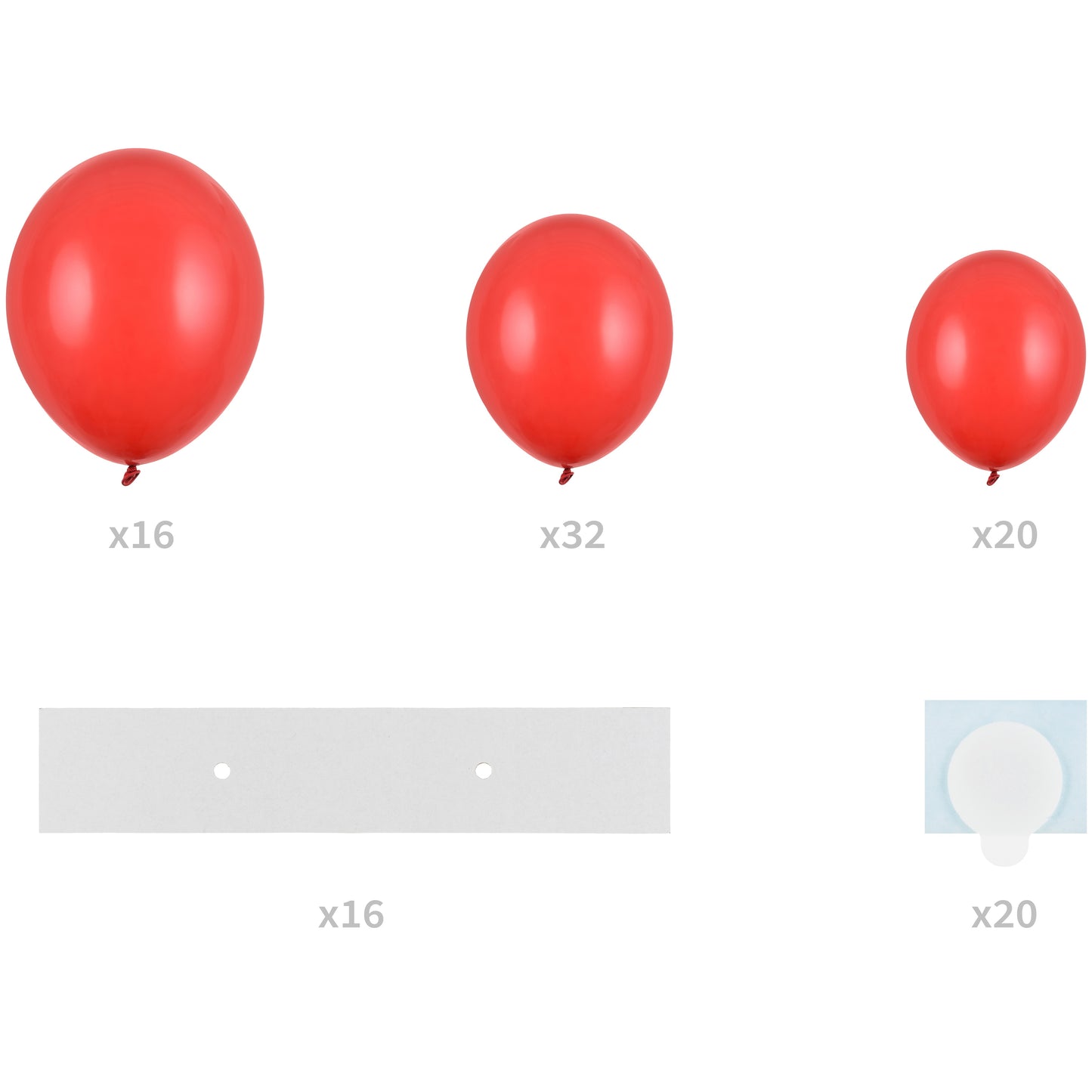 Air-Fill Heart Balloon Garland A Set Of 68pcs 1.5m - Red