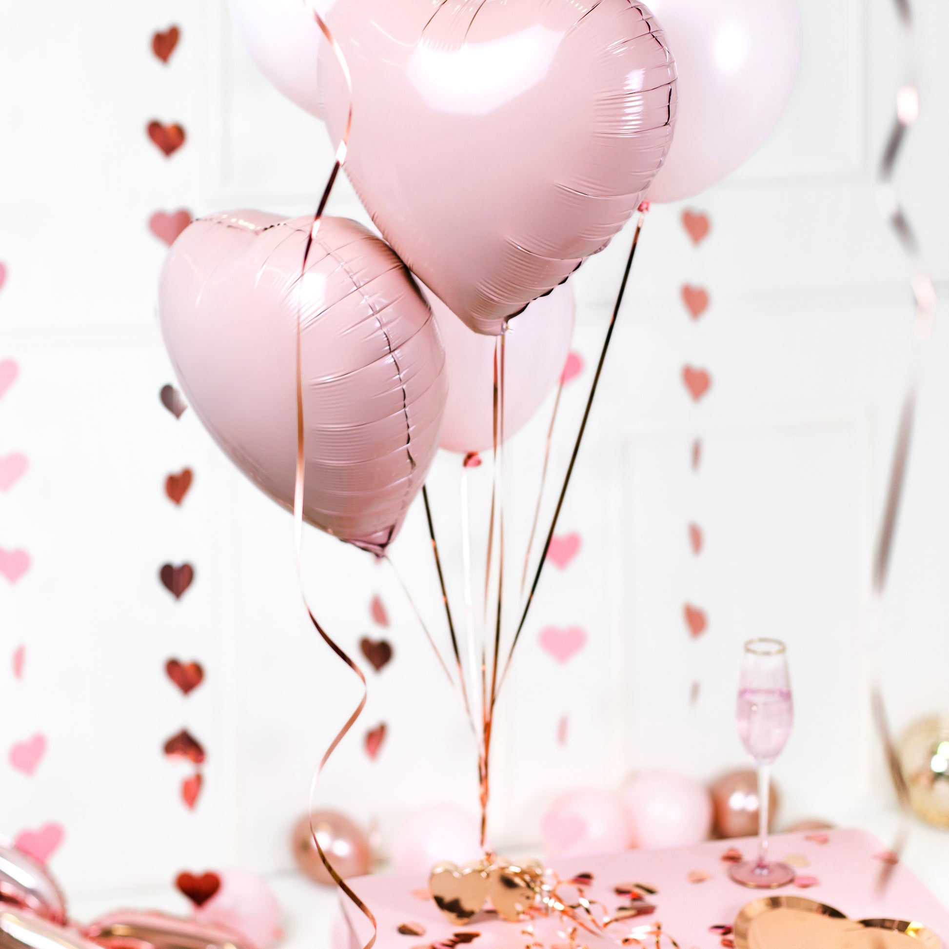 Balloon Weight Rose Gold Heart 11.5 x 6cm