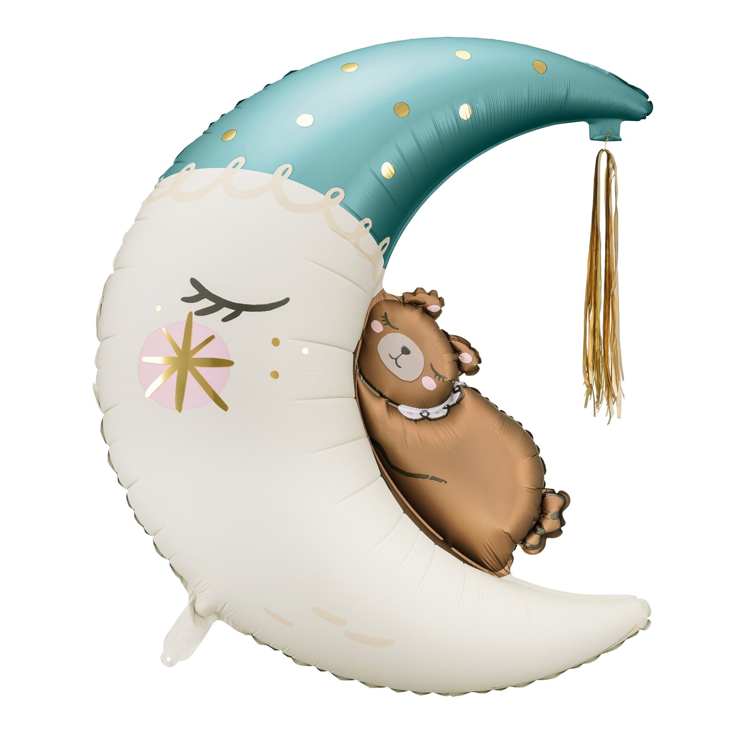 Party Deco Helium Foil Balloon 71 x 86cm - Teddy Bear On The Moon Blue