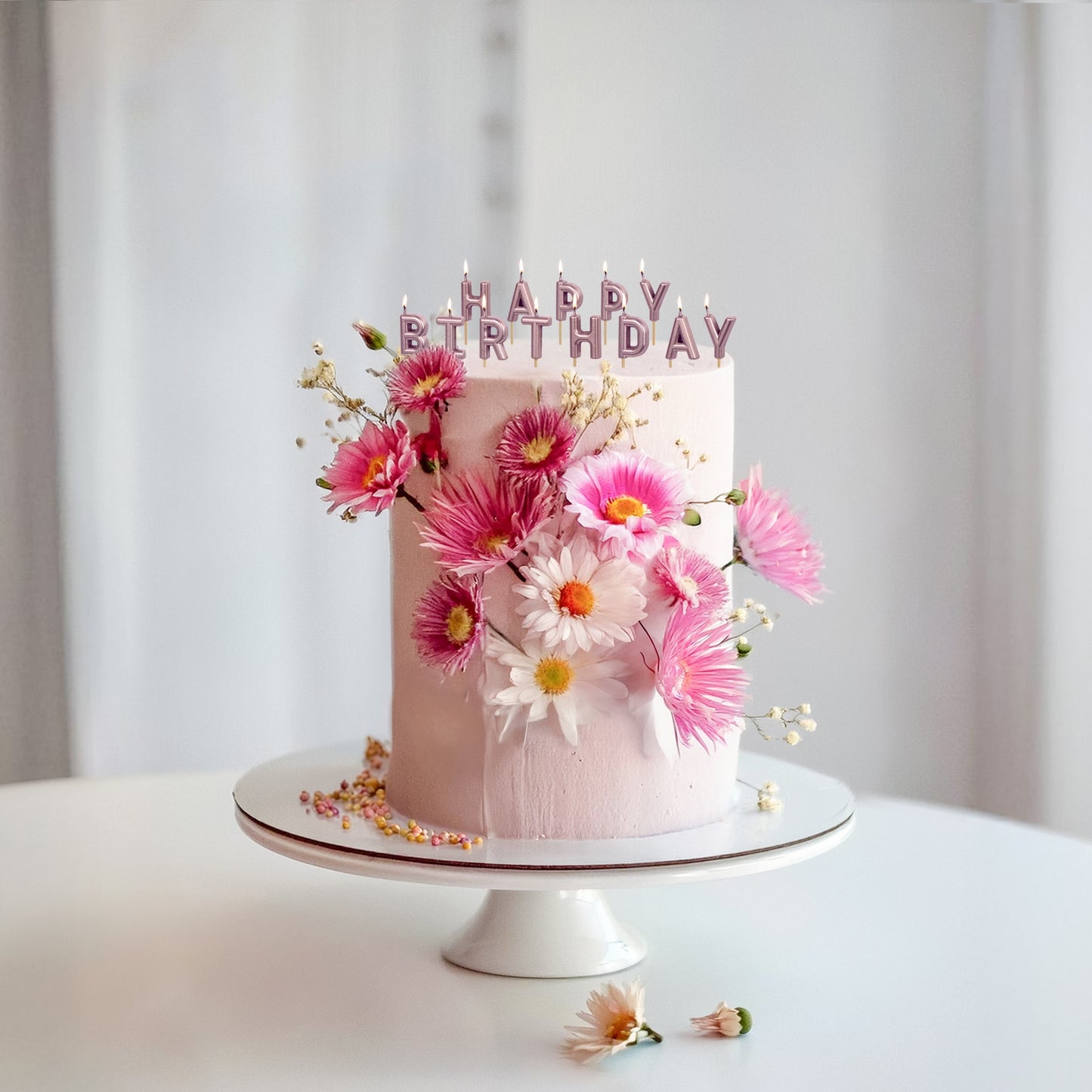 Party Deco Candles 7cm A Pack Of 13pcs - Happy Birthday Rose Gold