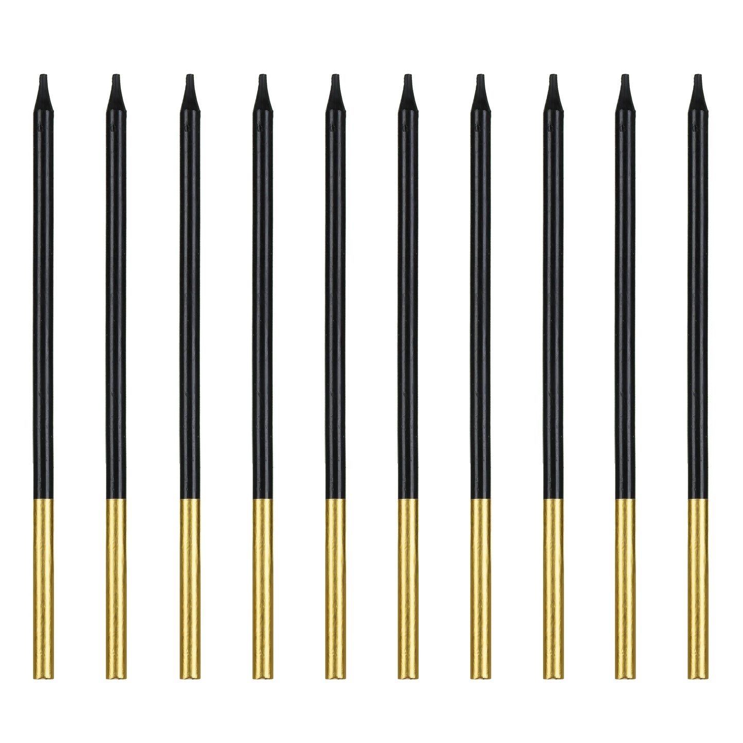 Party Deco Candles 14cm A Pack Of 12pcs - Black
