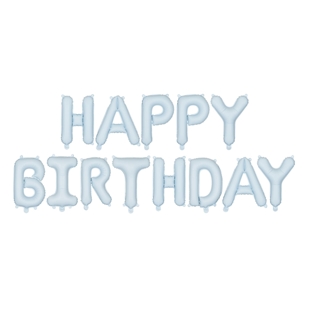 Party Deco Air-Fill Foil Balloons 423 x 45cm - Happy Birthday Light Blue