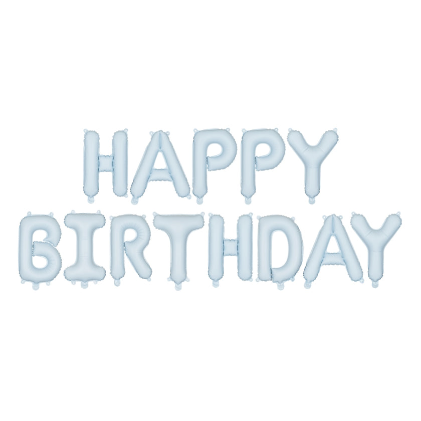 Party Deco Air-Fill Foil Balloons 423 x 45cm - Happy Birthday Light Blue