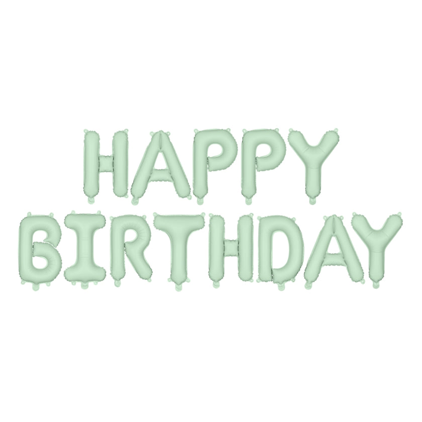 Party Deco Air-Fill Foil Balloons 423 x 45cm - Happy Birthday Green