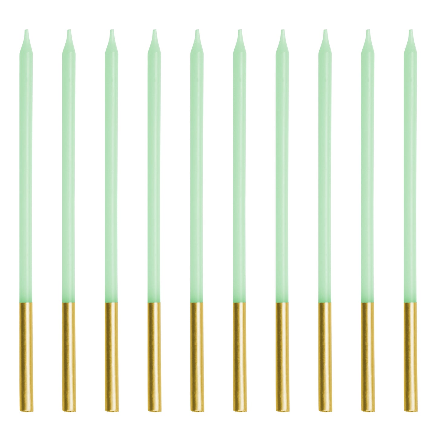 Party Deco Candles 14cm A Pack Of 12pcs - Green