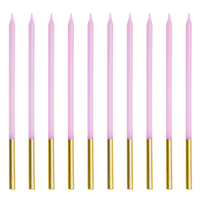 Party Deco Candles 14cm A Pack Of 12pcs - Purple