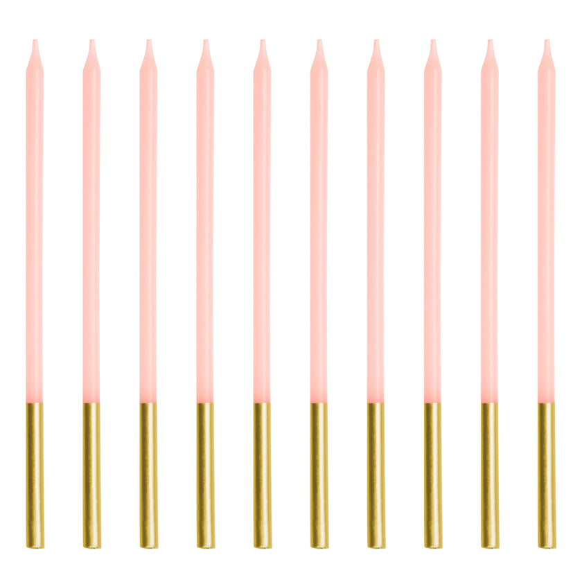Party Deco Candles 14cm A Pack Of 12pcs - Pink