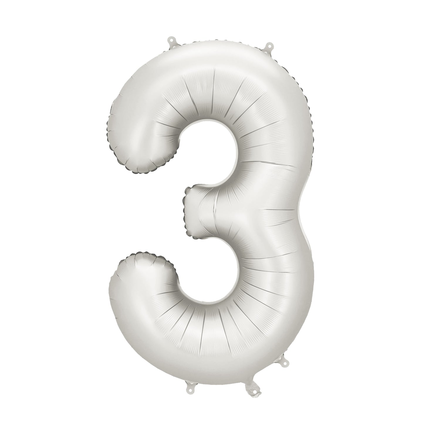 Party Deco Helium Foil Balloon 86cm - All Numbers! - Satin Silver