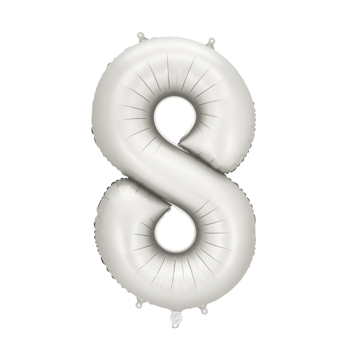 Party Deco Helium Foil Balloon 86cm - All Numbers! - Satin Silver