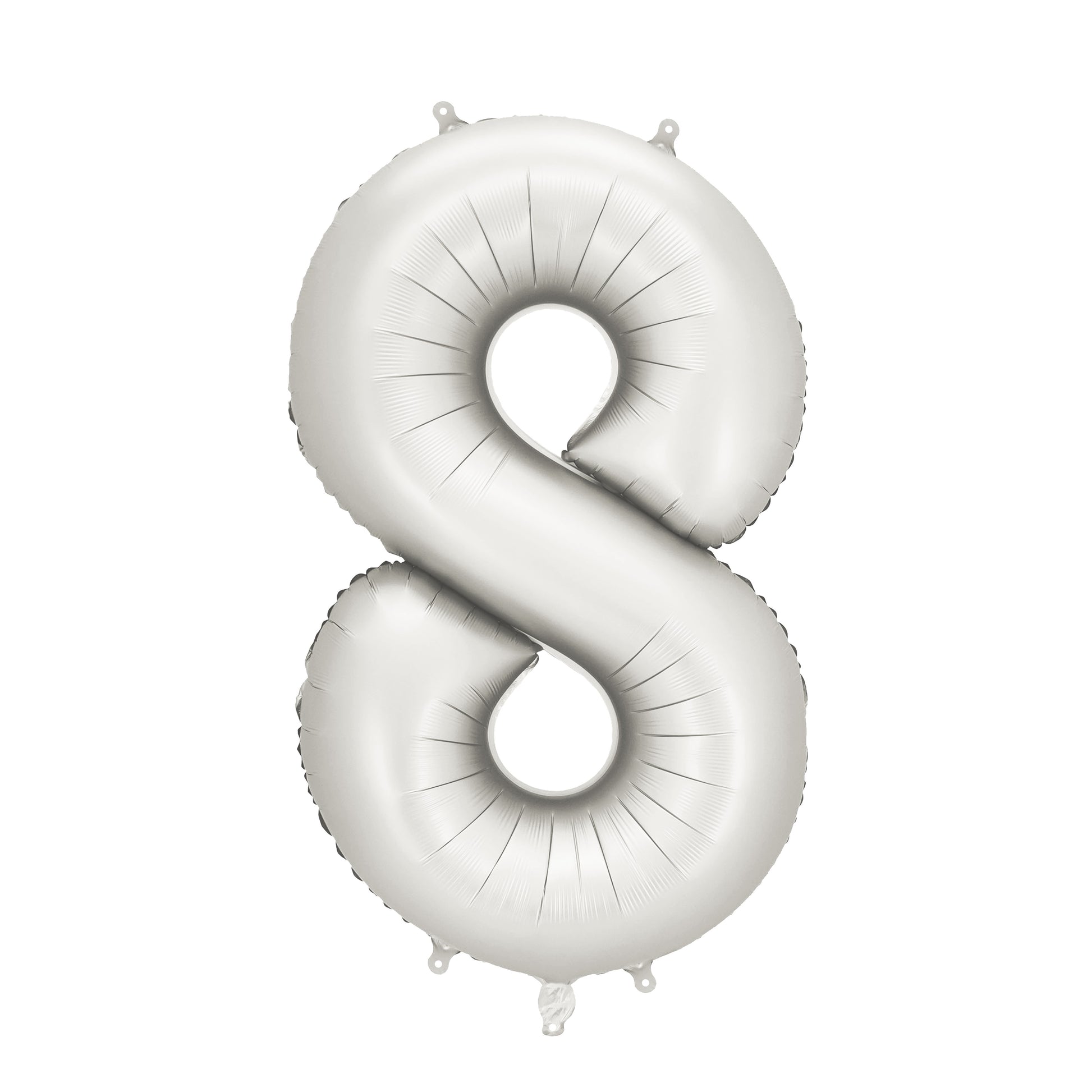 Party Deco Helium Foil Balloon 86cm - All Numbers! - Satin Silver